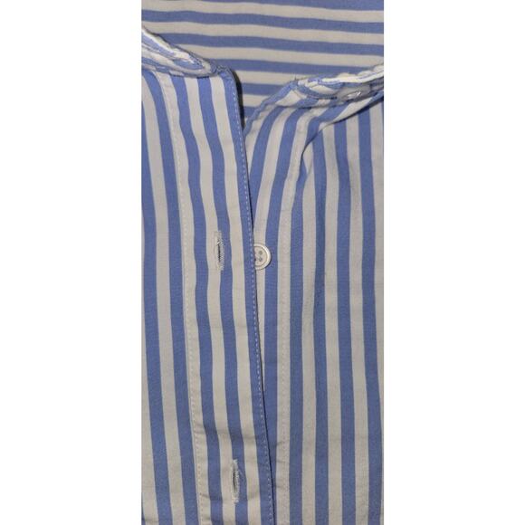 Express Womens Blue White Striped Boyfriend Portofino Buttondown Shirt Size XS - Picture 5 of 8